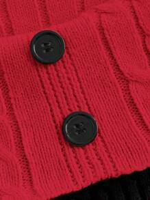 SHEIN MOD 女性色彩對比露肩飄逸袖毛衣裙