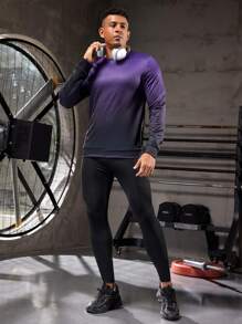 Gym Rark Boyfriend Style Men's Letter Printed Sports Sweatshirt Boyfriend Style Men Sweatshirt - Purple - View 3