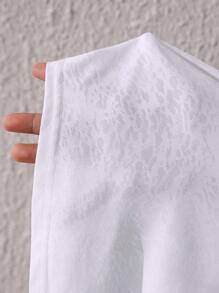 Lifespree Women's Knotted Solid Color Sports T-shirt - White - View 8