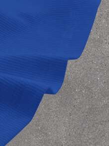 SHEIN EZwear 女性純色打褶彈力無肩帶上衣 - 寶藍色 - 查看 4