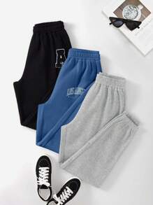 SHEIN Unity Women's Casual Simple Style Thermal Lined Sweatpants Set - Multicolor - View 1