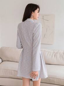 DAZY Damen Doppelreiher Kragen Kleid, Herbstmode