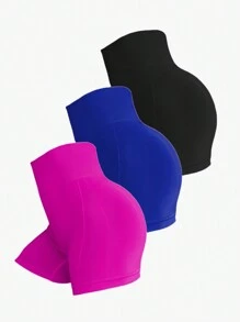 Easithlete Áo nỉ in khẩu hiệu thể thao và thiết kế logo Quần short xanh Spandex ngắn - Nhiều màu - Xem 1