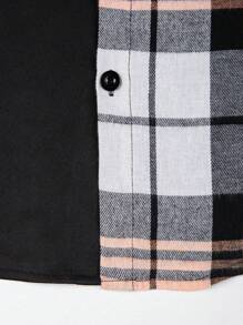 Manfinity Hypemode 男式宽松撞色格子连帽夹克 - 橘色 - 查看 7