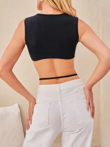 NỮ Áo ba lỗ & Áo yếm - màu đen - Xem 2