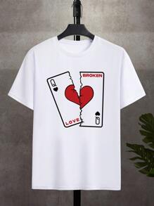 男款撲克印花短袖 T 卹 - 白色 - 查看 1