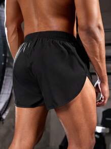 Manfinity Sport PWRUP Shorts deportivos informales de cintura elástica de unicolor para hombre, shorts para gimnasio, pantalones cortos tipo jogger