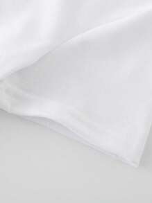 1pc Tween Boys' Cool Cartoon Bear Pattern Printed Basic Round Neck Short Sleeve T-Shirt - White - View 3