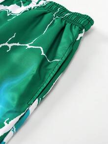 ROMWE MEN Street Life 男士漸變雷電印花編織短褲,適合春夏日常穿搭 - 彩色 - 查看 6