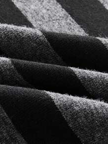 ROMWE Grunge Punk 女士修身条纹 T 恤，带褶饰和蕾丝花边，学校 - 彩色 - 查看 4