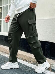 Manfinity Homme Herren Cargo Hose In Übergröße Mit Kordelzug In Der Taille