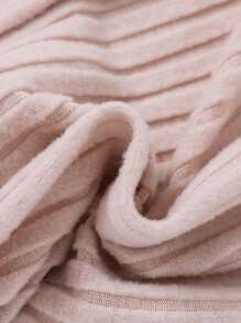 SHEIN 中學生女孩立領長袖連衣裙 - 杏色 - 查看 5