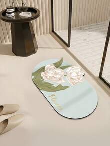 ROMWE Fairycore Alfombra Antideslizante Impermeable Con Forma De Patrón De Flores Pintada A Mano - Multicolor - Ver 4
