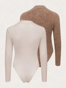 SHEIN Unity 女士立領肋紋連身衣 - 彩色 - 查看 2