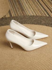 Women's Elegant Pointed Toe High Heel Pumps, Fashion Office Dress Shoes - Beige - View 9