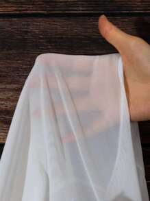 SHEIN Swim Summer Women'S Ruffled Hem Cover Up - White - View 8