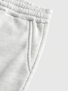 Manfinity Dauomo Men's Drawstring Waist Slanted Pocket Sweatpants - Beige - View 4