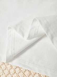 Manfinity Hypemode 1pc Men's White Pattern Printed Short Sleeve Knit T-Shirt - White - View 3