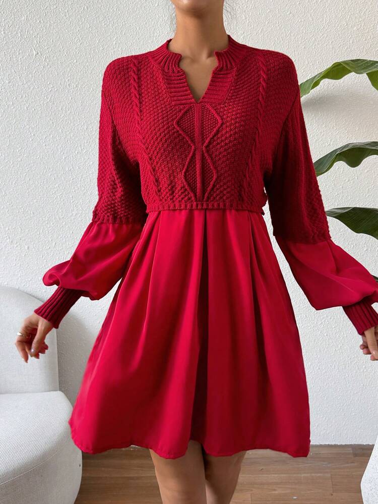 Women's Long Sweater With Notched Collar And Drawstring Waist Knit Pullover Fall Winter Outfit