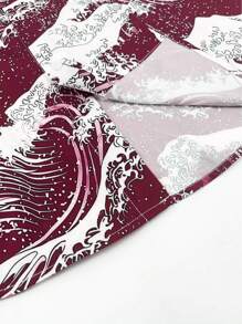 Manfinity Hypemode Men's Plus Size Wave Pattern Printed Shirt - Multicolor - View 4