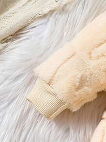 嬰兒花卉印花毛絨連帽裝 - 黃色 - 查看 5