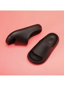 儿童防滑软底露趾拖鞋 - 黑色 - 查看 2