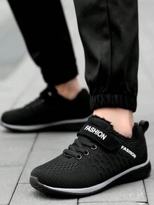 青少年冬季保暖型時尚運動鞋 - 黑色 - 查看 3