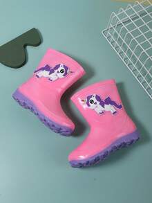 1pair Spring Cartoon Waterproof Rain Shoes For Children - Pink - View 5