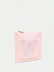 ROMWE Kawaii Y2k風格可愛蝴蝶刺繡便攜式包 - 粉色 - 查看 4