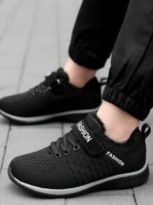 青少年冬季保暖型時尚運動鞋 - 黑色 - 查看 1