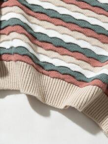 Men's Wave Pattern Sweater For Autumn/Winter - Apricot - View 5