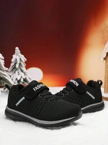 青少年冬季保暖型時尚運動鞋 - 黑色 - 查看 5