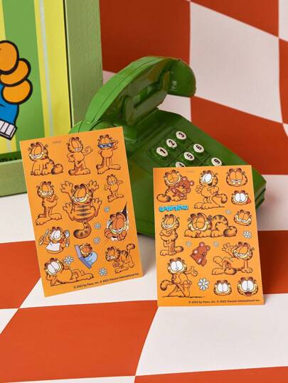 GARFIELD | SHEIN 2pcs/Set Graffiti Stickers