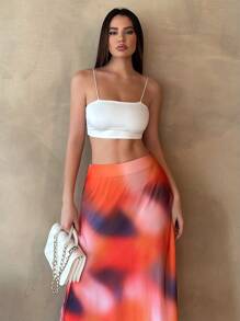 SHEIN Essnce Women's Tie-Dye Skirt - Multicolor - View 3