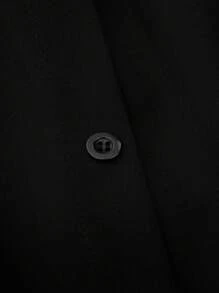 Chiquease Elastic Waist Button Decoration Skirt - Black and White - View 6
