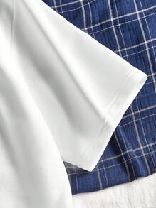 Manfinity VCAY Nam Hợp thời Lá thư In Ngắn tay áo có mũ Áo thun Và Dệt kim Quần short Giải trí Bộ - trắng - Xem 3