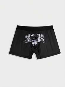 Ropa Interior Rectangular Para Hombres Con Diseño De Letras Y Águila Impresa