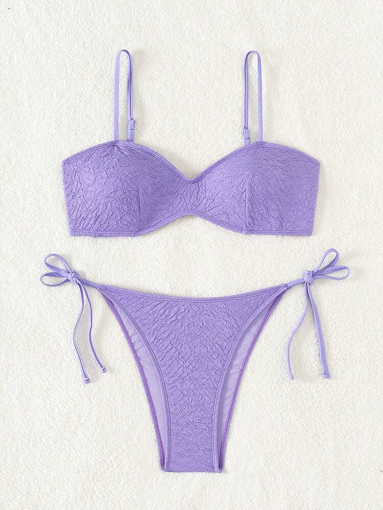 Solid Color Two-Piece Bikini Set Summer Beach