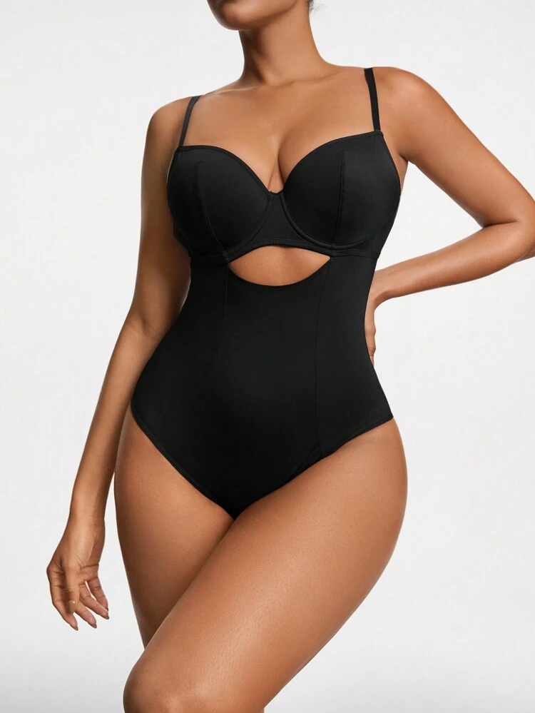 Women'S Hollow Out Waist Strapless Bodysuit Shapewear