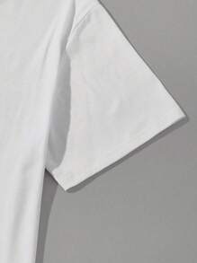 Manfinity Homme Camiseta de manga corta con estampado de patrón gráfico de póker y bloques de color para vacaciones, para amigos - Blanco - Ver 5