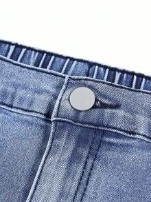 Thiếu niên Cô gái Đau khổ Quần jean loe Với Được Sơn Ngựa Và Con lừa Thiết kế - Rửa trung bình - Xem 4