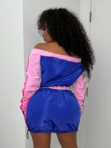 Slaydiva Women'S Color-Block Long Sleeve 2pcs Set - Multicolor - View 2