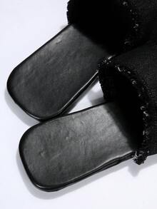 New Arrival Women'S French Style Small Slippers, Beach Sandals For Summer, Vintage Design - Black - View 6