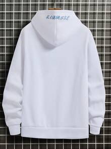 Aesthetic Post--Men's Cartoon Angel Printed Sweatshirt - White - View 5