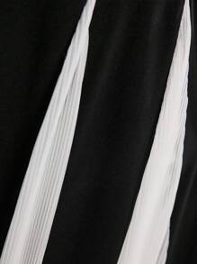 Modelyn Women's Off Shoulder Long Sleeve Colorblock Bodycon Dress Long Evening Dresses - Black and White - View 4