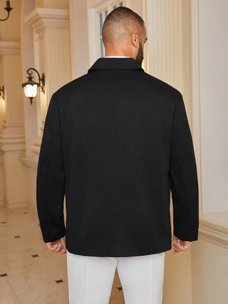 Men's Plus Size Double-Breasted Business Suit Jacket