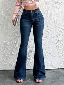 EURMUSE Women's Flared Jeans - Blue - View 1