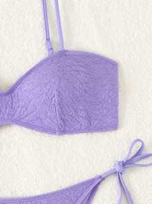 SHEIN Swim Solid Color Two-Piece Bikini Set Summer Beach
