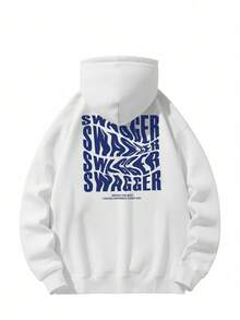 Manfinity Hypemode Men's Slogan Printed Sweatshirt - White - View 4