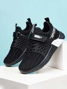 Boys' Campus Comfortable Lightweight Breathable Athletic Shoes - Black and White - View 1